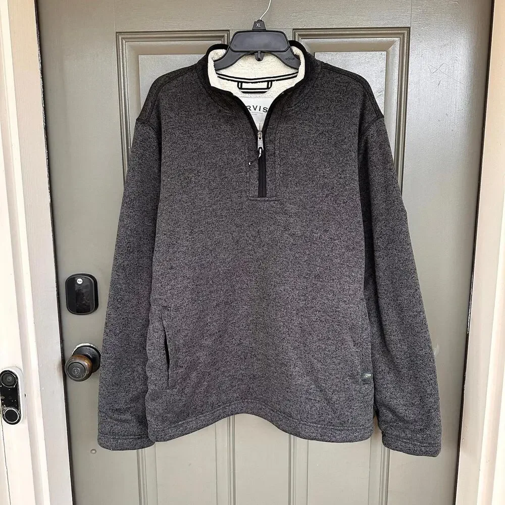 Orvis Men's Quarter Zip Fleece‎ Lined Pullover Large